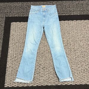 MOTHER The Insider Crop Step Fray Jeans Sz 24 Distressed Hem High Rise Straight
